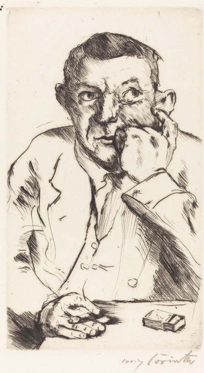 Egy dohányzó férfi portréja alkotó: Lovis Corinth