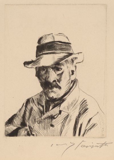 Önarckép szalmakalapban, mellhosszban alkotó: Lovis Corinth