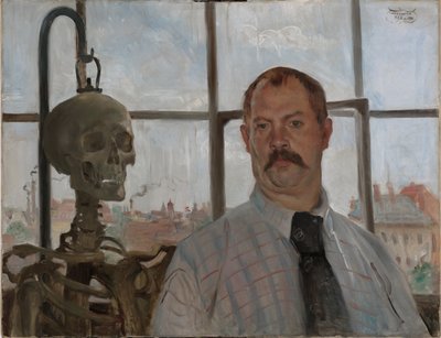 Önarckép csontvázzal alkotó: Lovis Corinth