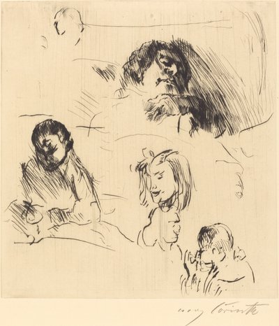 Különféle portrévázlatok portrétanulmányok, 1920. alkotó: Lovis Corinth