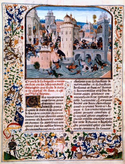 A parasztlázadók lemészárlása Meaux-ban, 1358, 1475 alkotó: Loyset Liedet