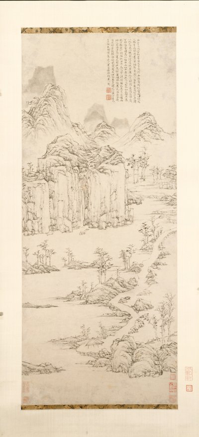 Taoista menedékhely a hegyen és a patakban (Táj a Ni Zan után [1301–1374]) alkotó: Lu Zhi
