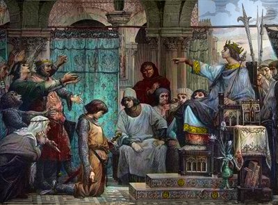 Saint Louis elítéli Enguerrand IV de Coucyt (1220-1310) – Saint Louis megbünteti Coucy IV. Enguerrandját alkotó: Luc Oliver Merson
