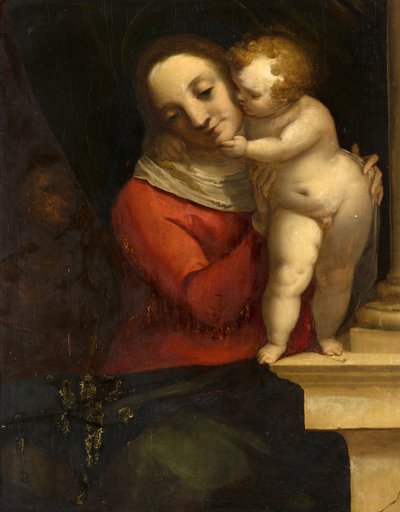 Madonna a gyermekkel és Keresztelő Szent Jánossal alkotó: Luca Cambiaso