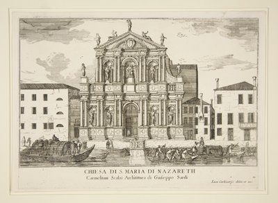 A Santa Maria di Nazareth templomtól alkotó: Luca Carlevarijs