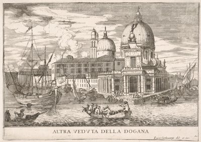 61. tábla: A Dogana da Mar vámház látképe a Canal Grande összefolyásánál a..., 1703. alkotó: Luca Carlevarijs
