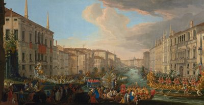 Regatta a Grand Canal csatornán IV. Frigyes dán király tiszteletére alkotó: Luca Carlevarijs