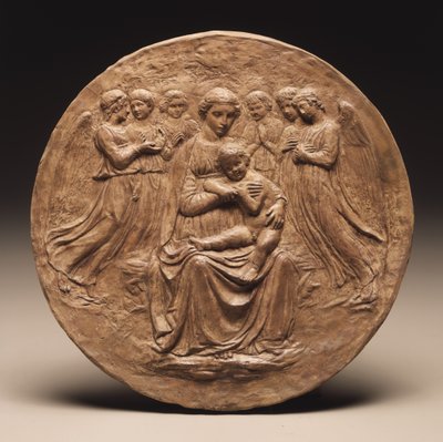 Madonna és gyermek hat angyallal, 1860 körül alkotó: Luca Della Robbia