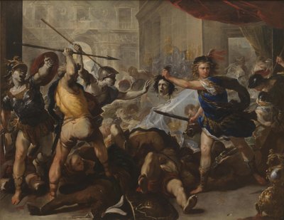 Perseus Phineast és követőit Stone-ra fordítja, az 1680-as évek eleje alkotó: Luca Giordano