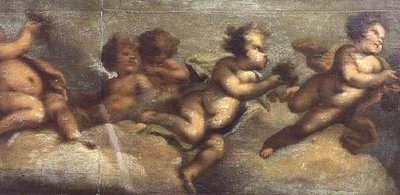 Putti disporting (papír, vászon) (bal oldali részlet) (lásd még: 67087-90) alkotó: Luca Giordano