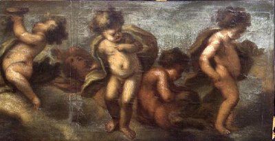 Putti disporting (papír, vászon) (jobb oldali részlet) (lásd még: 67087-90) alkotó: Luca Giordano