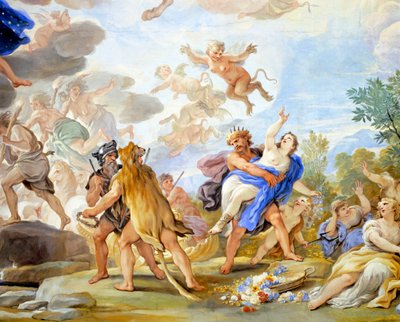 Proserpina megerőszakolása, Luca Giordano (1634-1705) Tükörcsarnok freskóciklusának részlete, freskó, Palazzo Medici Riccardi, Firenze alkotó: Luca Giordano
