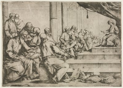 Az ifjú Krisztus tanítása a templomban alkotó: Luca Giordano