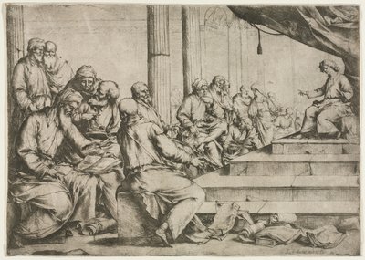 Az ifjú Krisztus tanítása a templomban c. 1653. alkotó: Luca Giordano