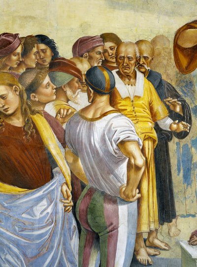 Az Antikrisztus prédikációja és tettei az utolsó ítélet ciklusból (részlet) alkotó: Luca Signorelli
