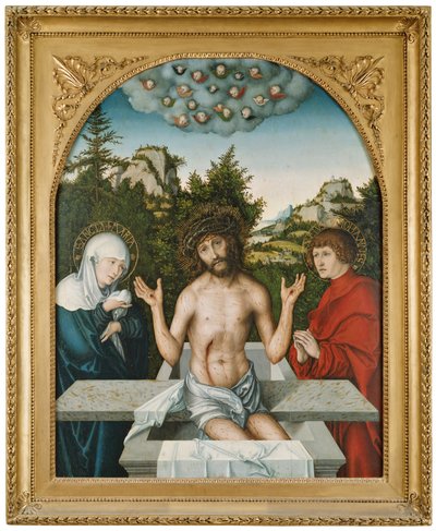 Schmerzensmann zwischen Maria und hl. Johannes alkotó: Lucas Cranach