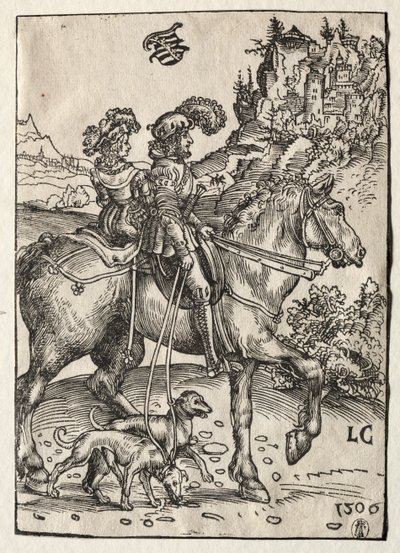 Egy úriember és egy hölgy lovagol a hajszában, 1506. alkotó: Lucas Cranach the Elder