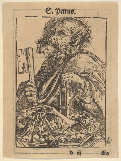 Szent Péter mellszobra, a Wittenbergi ereklyetartók nagy sorozatából, verso: Luther Márton..., 1509. alkotó: Lucas Cranach the Elder