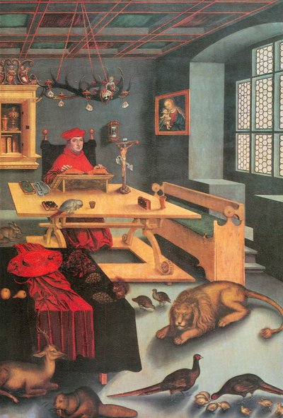 Albrecht brandenburgi bíboros mint Szent Jeromos alkotó: Lucas Cranach the Elder