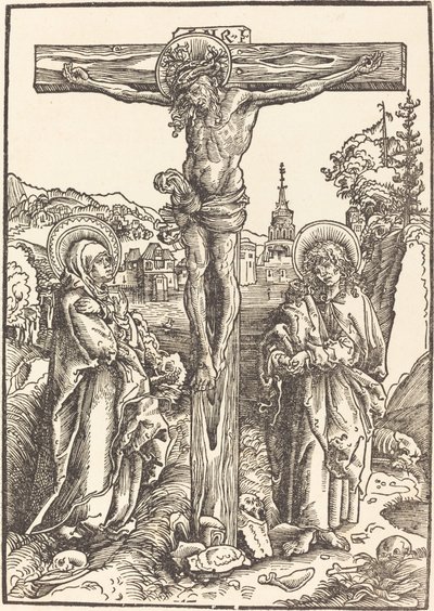 Krisztus a kereszten a Szűz és Szent János között alkotó: Lucas Cranach the Elder