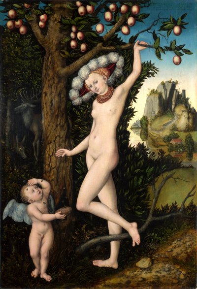 Német: Amor beklagt sich bei Venus Cupido panaszkodik Vénusznak alkotó: Lucas Cranach the Elder