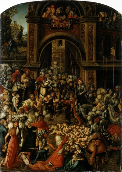 Német: Bethlehemitischer Kindermort Az ártatlanok mészárlása alkotó: Lucas Cranach the Elder