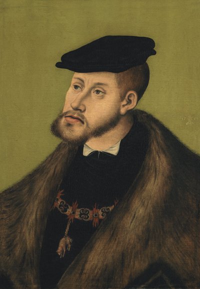 Német: Bildnis Kaiser Karls V. V. Károly császár portréja alkotó: Lucas Cranach the Elder