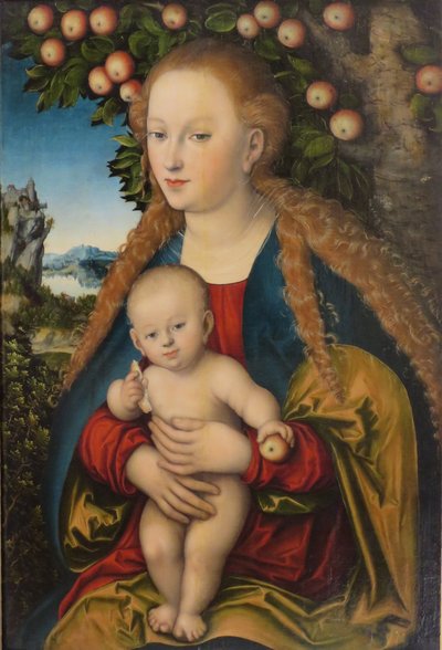 Német: Madonna und Kind unter dem Apfelbaum Madonna és gyermeke az almafa alatt / The Virgin and Child under dem Apfelbaum alkotó: Lucas Cranach the Elder