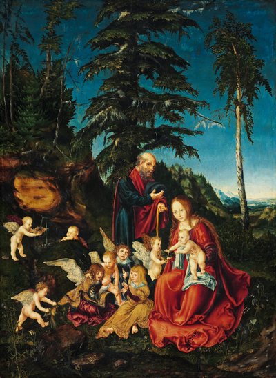 Német: Pihenés az egyiptomi úton Pihenés az egyiptomi úton alkotó: Lucas Cranach the Elder