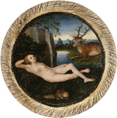 Német: Nyugvó tavaszi nimfa Reclining nimfa alkotó: Lucas Cranach the Elder