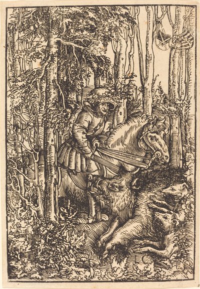 Vadász lóháton Vaddisznóra vadászik alkotó: Lucas Cranach the Elder