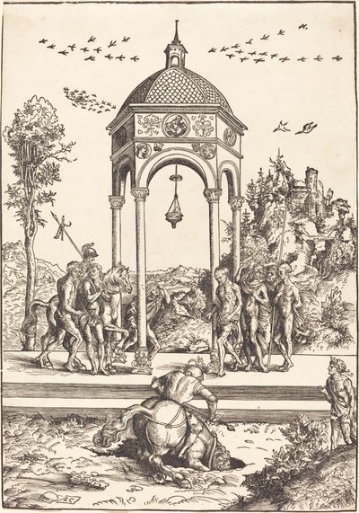 Marcus Curtius belezuhan a szakadékba alkotó: Lucas Cranach the Elder
