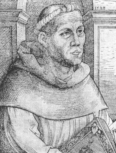Luther Márton mint szerzetes. alkotó: Lucas Cranach the Elder