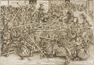 A harmadik torna, a lovagok lándzsát törnek alkotó: Lucas Cranach the Elder