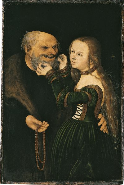 Az egyenlőtlen pár, 1530 körül alkotó: Lucas Cranach the Elder