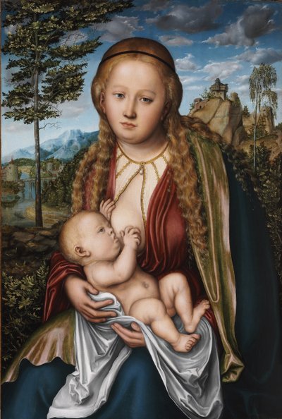 A Szűz szoptatja a Gyermeket alkotó: Lucas Cranach the Elder