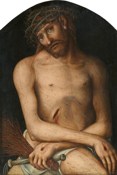 Német: Christus als Schmerzensmann Krisztus mint a fájdalmak embere alkotó: Lucas Cranach the Elder and workshop