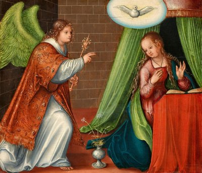 Német: Verkündigung an Maria The Annunciation (A kihirdetés) alkotó: Lucas Cranach the Elder and workshop
