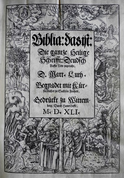Luther Márton Biblia borítóterve, 1541. alkotó: Lucas Cranach the Younger