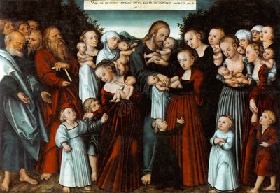 Német: Christus segnet die Kinder Krisztus megáldja a gyermekeket alkotó: Lucas Cranach the Younger