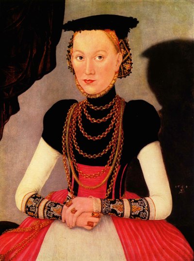Német: Weibliches Bildnis / Bildnis einer Frau (eine geborene Hoffmann aus Leipzig) Női arckép / Portrait of a Woman (a Hoffmann by birth from Leipzig) alkotó: Lucas Cranach the Younger