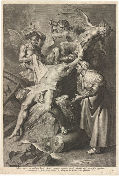 A démonok által gyötört és a felesége által bántalmazott állás alkotó: Lucas Emil Vorsterman after Sir Peter Paul Rubens