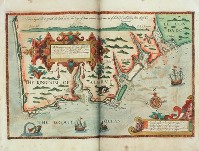 A tengeri partok, Algarbe földjének és a Condado egy részének leírása, a nyúlványokkal és nyílásokkal együtt, 1588 körül (rajz) alkotó: Lucas Janszoon Waghenaer