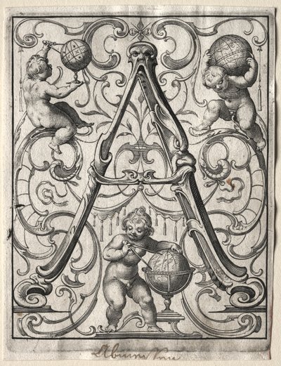 Új ABC füzet: A, 1627. alkotó: Lucas Kilian