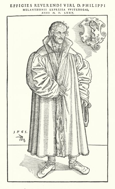 Philipp Melanchthon, német protestáns reformátor (metszet) alkotó: Lucas The Younger (after) Cranach
