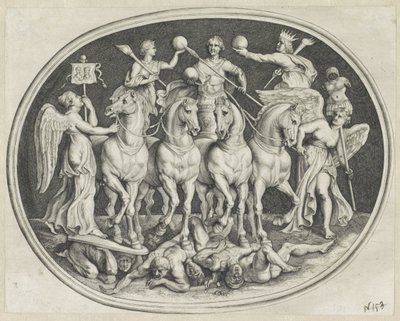 Allegorische triumph van Keizer Licinius Az Agati Antique különféle figurái (sorozat címe) alkotó: Lucas Vorsterman (I)