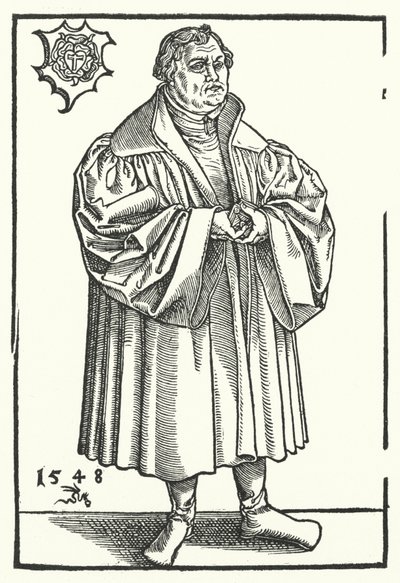 Luther Márton német protestáns reformátor későbbi életében (metszet) alkotó: Lucas the Elder (after) Cranach