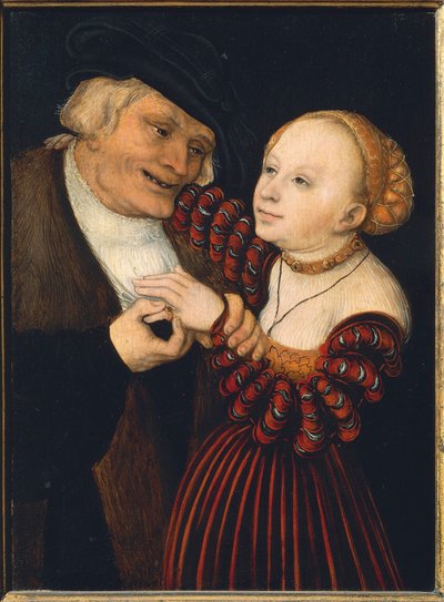 Ausztria, Bécs, Az öreg és a fiatal nő, 1530 körül (olaj, vászon) alkotó: Lucas the Elder Cranach