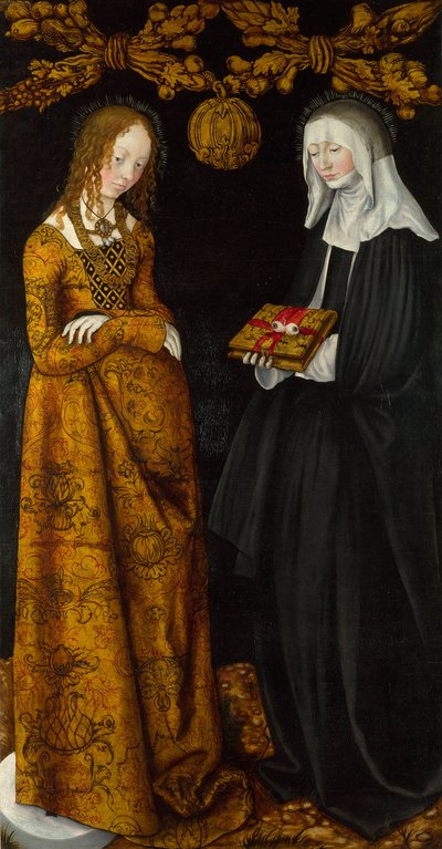 Szent Krisztina és Szent Odil. Idősebb Lucas Cranach (1472-1553) festménye, olaj, fa alkotó: Lucas the Elder Cranach