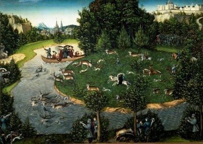 III. Frigyes szász választófejedelem, a bölcsek szarvasvadászata (Festmény, 1529) alkotó: Lucas the Elder Cranach